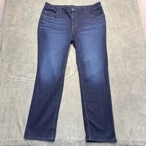 Lee Womens Plus Size 18L Mid Rise Straight Leg Stretch Jeans Dark Wash